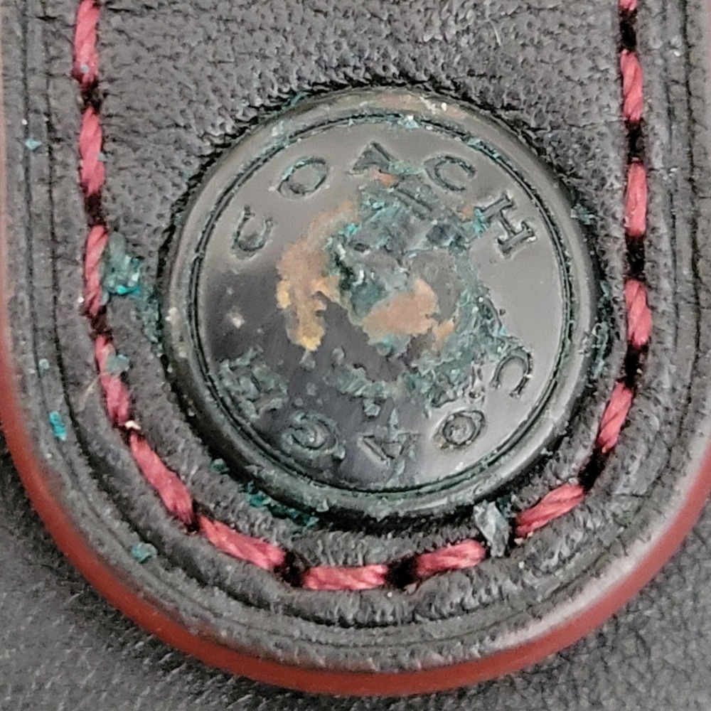 Coach 1941 Saddle Bag 23 Black Glovetanned Leather Crossbody 20115 Burgundy Trim - Picture 10 of 14